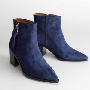 & Other Stories Blue Suede Boots 9.5 women's